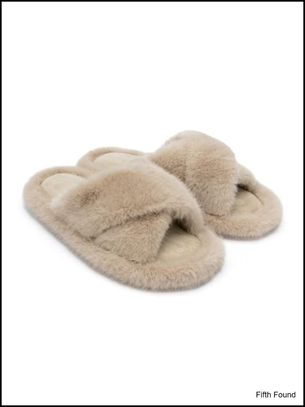 Women's Memory Foam Faux Fur Cross Band Slippers Fuzzy Faux Suede Lined House